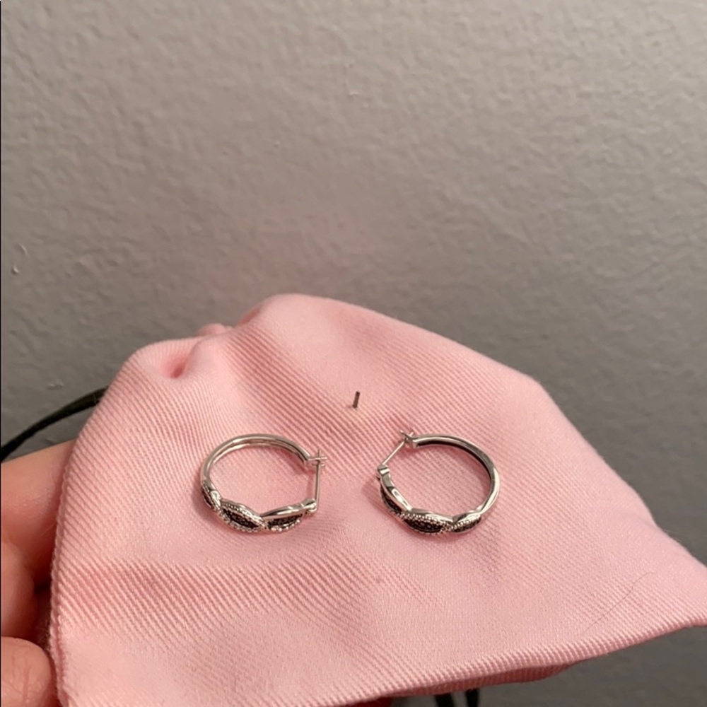 Swarovski hugger hoops